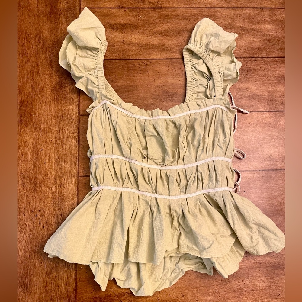 Free People Claude Corset in Lime Love, size xs